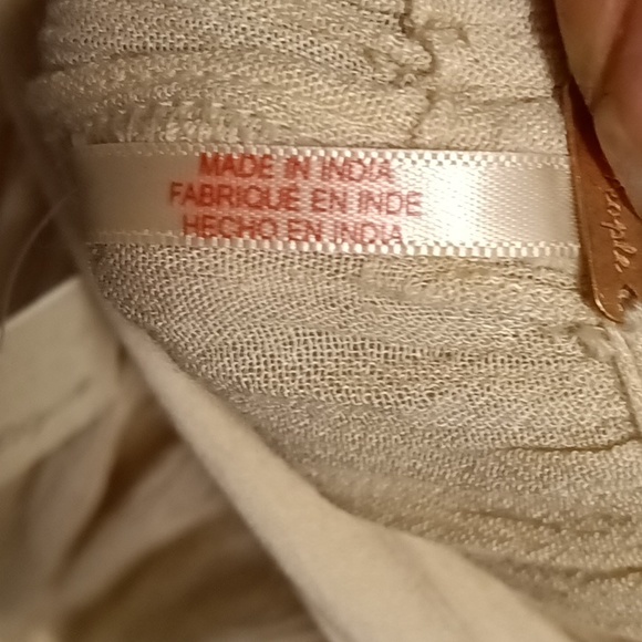 FINAL PRICE NWT Free People neutral crinkled pants/jumpsuit elastic banded waist - Picture 9 of 9